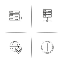 internet technologies simple linear icons set vector image
