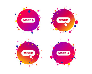 more with cursor pointer icon details symbols vector image