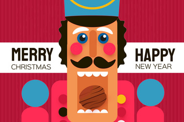 nutcracker with open mouth and nut doll guard vector image