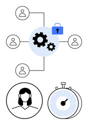 secure collaboration workflow with team vector image