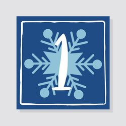 Snowflake Advent Calendar - Number 1 vector image
