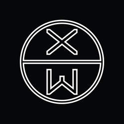 Xw logo monogram abstract inside circle stripe Vector Image