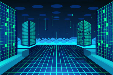abstract digital matrix visualization vector image