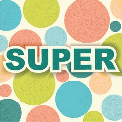 Label super on circles background retro design vector