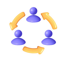 3d user sync or switch symbol isolated mesh vector image