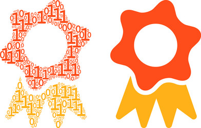 award composition of binary digits vector image