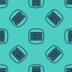 black line binary code icon isolated seamless vector image