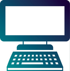 computer monitor with keyboard technology gadget vector image