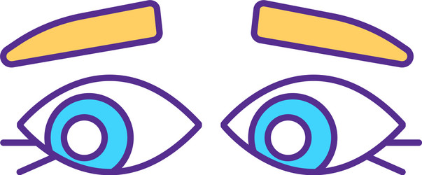 Eye contact lacking rgb color icon vector