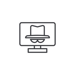 hacker icon set on white background vector image