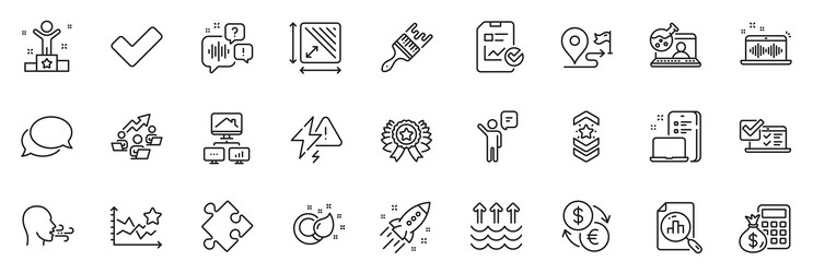 Icons pack as startup rocket work home and paint vector