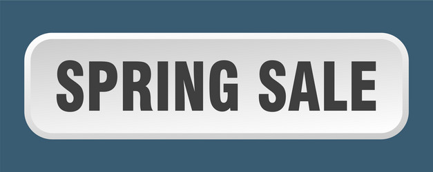 spring sale button square 3d push vector image