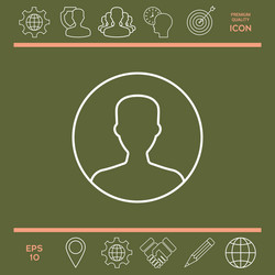 symbol of user icon in circle profile line vector image