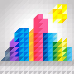 abstract colorful building in triangles pattern vector image
