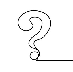 abstract question mark continuous lines drawing vector image