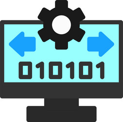 byte flow flat style icon design vector image