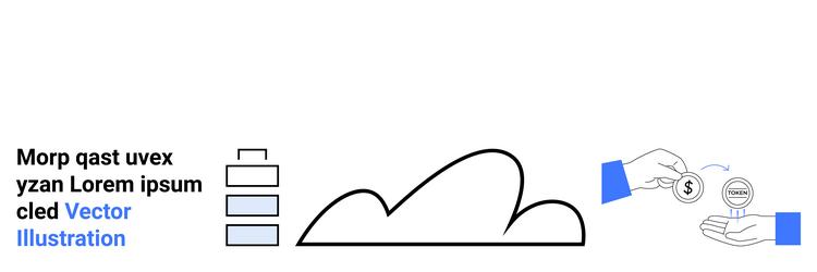 cloud storage with data sync battery power vector image