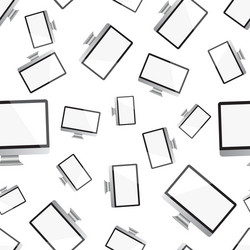 desktop computer monitor seamless pattern vector image