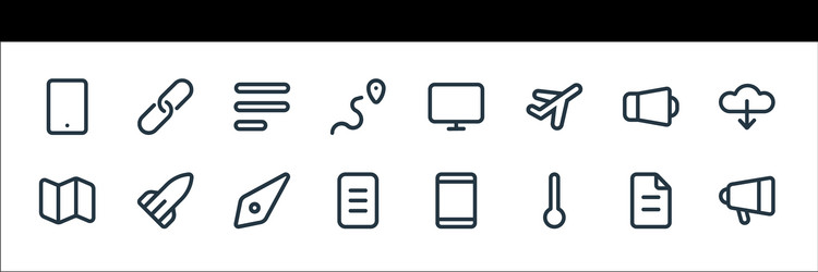 device line icons linear set quality vector image