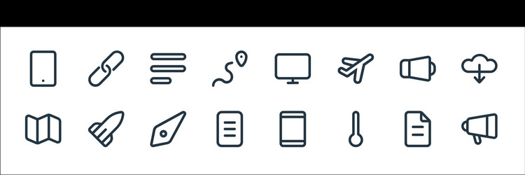 Device line icons linear set quality vector