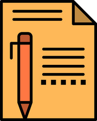 document edit page paper pencil write flat color vector image