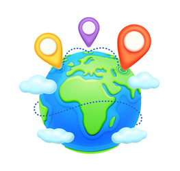 Global Navigation Map with GPS Points vector image