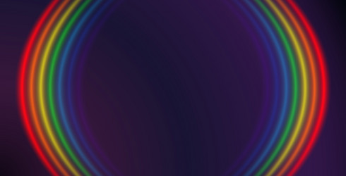 glowing realistic rainbow round frame background vector image