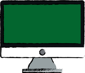 green screen monitor computer device vector image