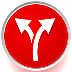 icon with 2 way arrow branch diversion vector image