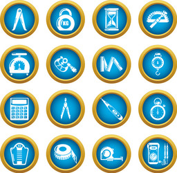 Measure precision icons set simple style vector