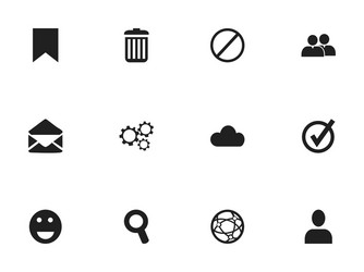 Set of 12 editable network icons includes symbols vector