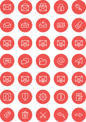 Thin line mail icons set for web and mobile apps vector