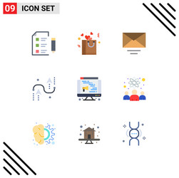 9 universal flat colors set for web and mobile vector image