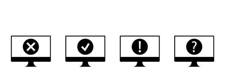 a set icons with computer state vector