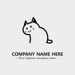 cat character black and white for logo company Vector Image