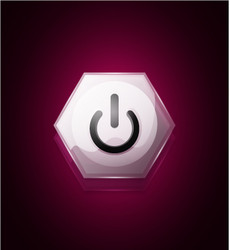 glass transparent effect power start button vector image
