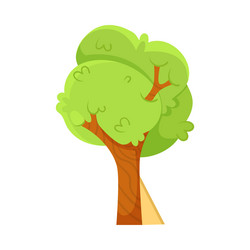 green deciduous tree with crown and trunk as park vector image