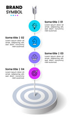infographic template dartboard with vertical line vector image