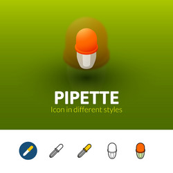 Pipette icon in different style vector