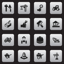 set of 16 editable structure icons includes vector image