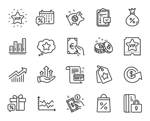 set of graph chart payment card vector