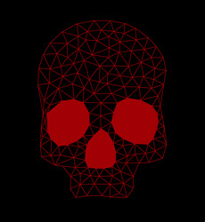 triangular low poly geometric skull in red vector image