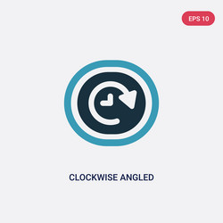 two color clockwise angled arrows icon from user vector