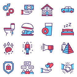 hierarchy human needs linear color icon set vector image