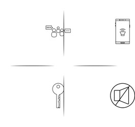 internet of things simple linear icons set vector image