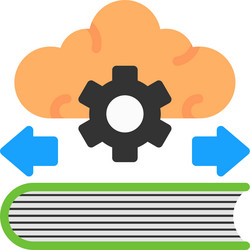 learn flow iq flat style icon design vector image