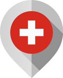 Map Marker with Swiss Flag vector image