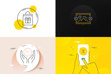 minimal set of quiz test image carousel and safe vector image