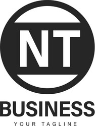 nt initial a logo design with abstract style vector image