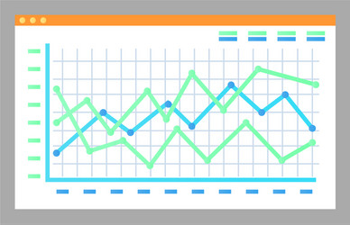 screen with graphs diagrams isolated page vector